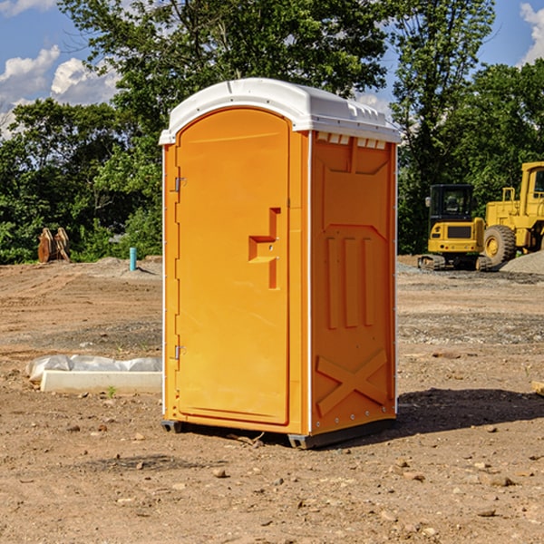 how often are the porta potties cleaned and serviced during a rental period in Kinross IA